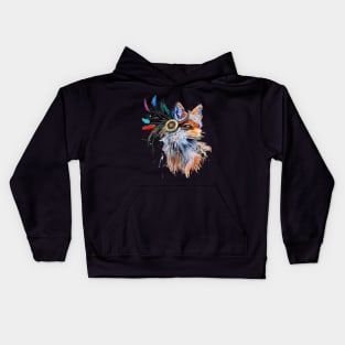 Watercolor Fox Kids Hoodie